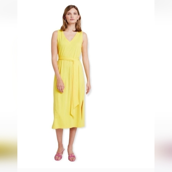 Banana Republic Dresses & Skirts - Banana Republic Dandelion Yellow Midi Dress With Matching Belt